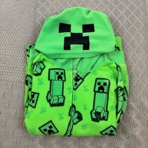 Minecraft Green Creeper Kids One Piece Hoodie 10/12